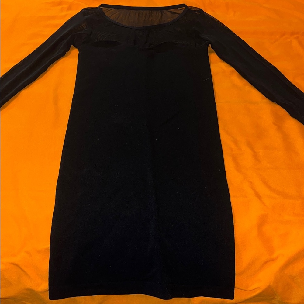 bebe Black Bodycon Long Sleeve Dress